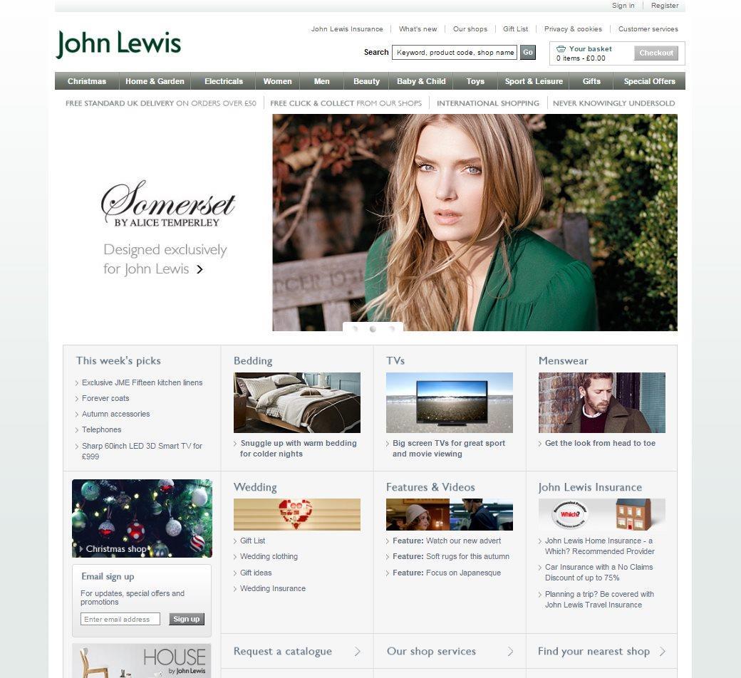 Etail Evolution John Lewis' website through the years Analysis
