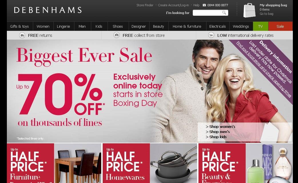 Debenhams menswear sale online
