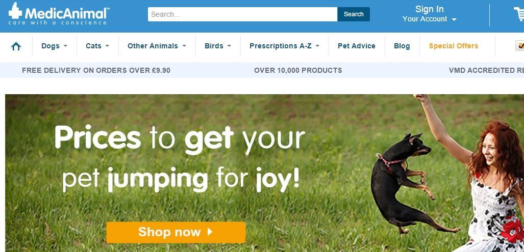 Pet supermarket outlet website