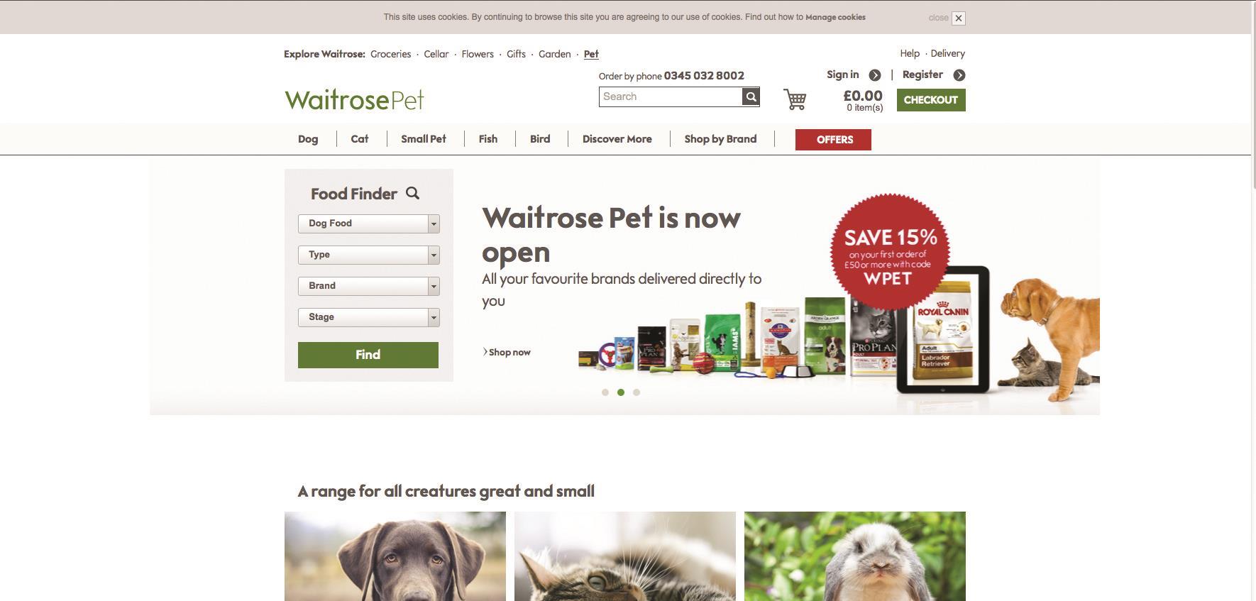 Waitrose own discount brand dog food