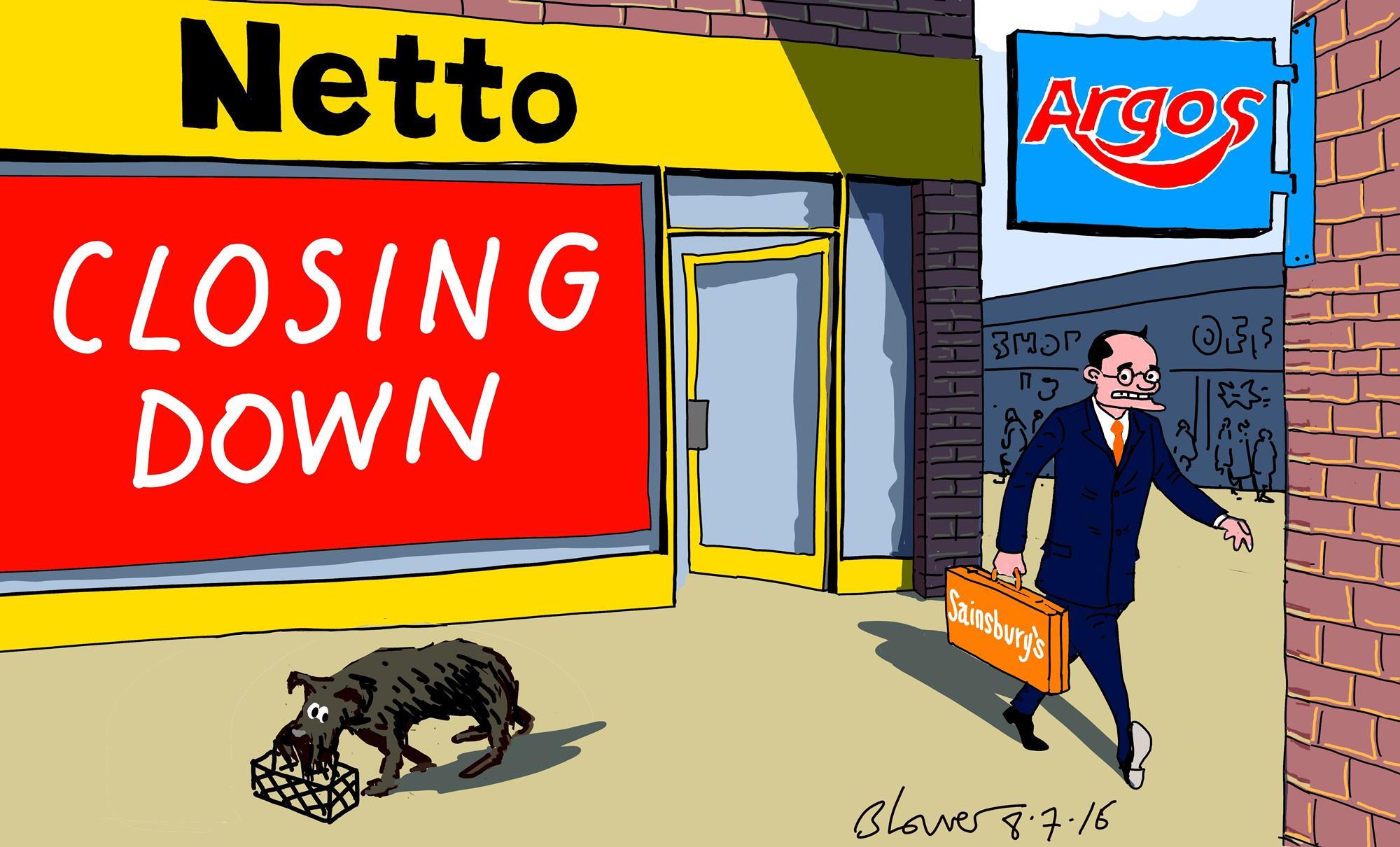 Blower's retail cartoon: Sainsbury's and Netto go their separate ways |  Cartoon | Retail Week