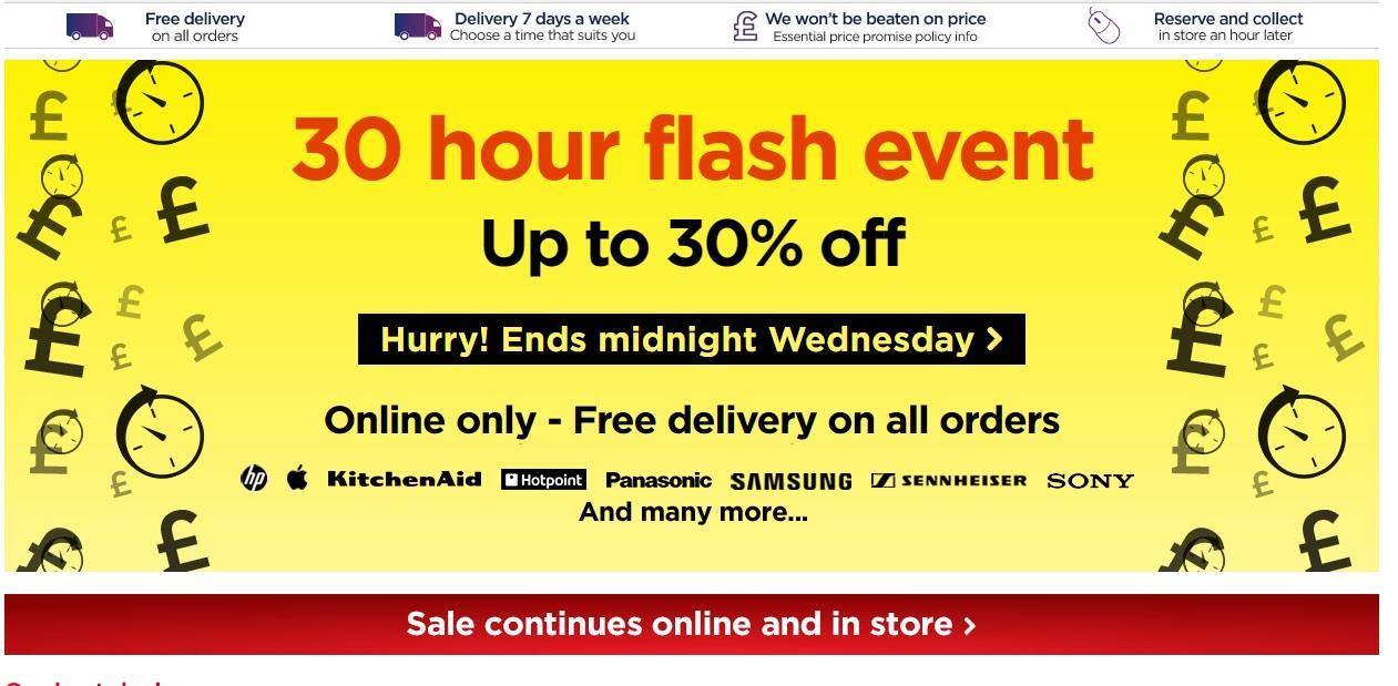 Currys flash sale 2025