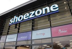 Shoe zone store sign