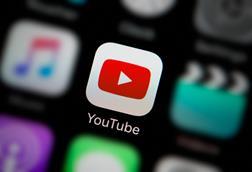YouTube app logo close up