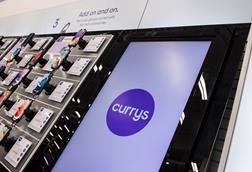 Currys logo of tablet screen