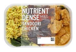 Packet of Marks & Spencer Nutrient Dense tandoori chicken