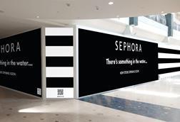 Sephora hoarding in front of new store location