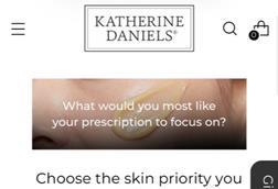 Katherine Daniels digital skincare homepage