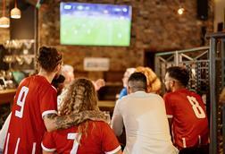 Fans cheering for their team