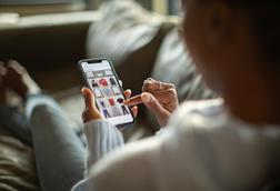 Woman online shopping on phone