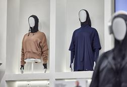 Mannequins displaying Gymshark hair coverings