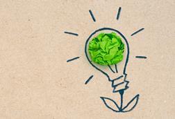 Sustainability - green lightbulb