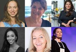 Collage of Tech 100 female leaders: Yael Vizel, La Rhea Pepper, Rana Yared, Clodagh Moriarty, Jo Graham and Jessica Anuna