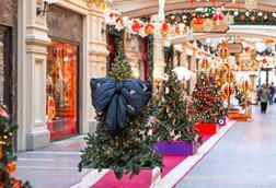 High street decorated for Christmas