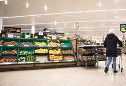 Vegetable aisle in supermarket
