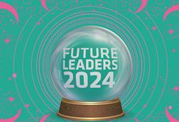 Crystal ball graphic with the words 'Future Leaders 2024' inside
