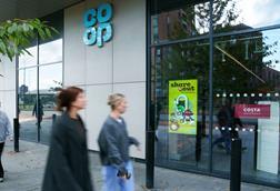 Co-op digital screen at front of store