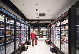 WHSmith Birmingham Airport drink fridges and book shelves