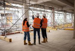 Workers on construction site