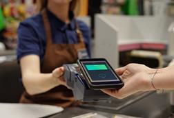 Customer making a payment with mobile