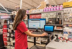 Woman working in DIY store