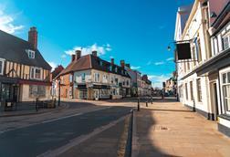 Empty high street in Northamtonshire