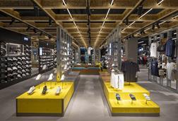 Hugo Boss shoes and clothes displayed at Sports Direct, Oxford Street