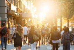 Sunny shopping street