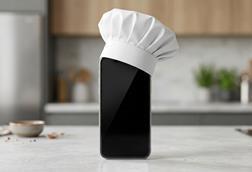 Phone with a chef's hat