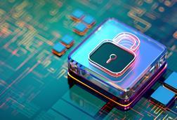 Digital padlock representing cyber security