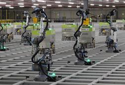 Ocado robotic grid in warehouse