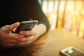 Man browsing on smartphone