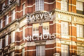 Harvey Nichols Knightsbridge store sign in daytime