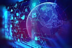 Image of a glove overlaid with different tech icons