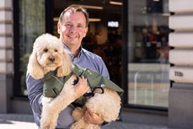 Mountain Warehouse executive chairman Mark Neale and his dog Jackson