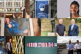 2021 stories montage featuring Asda management, Jeff Bezos, Dame Sharon White, the Issa brothers and a container ship