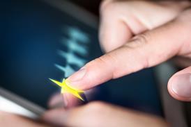 Customer giving one-star review on an iPad