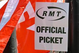 RMT rail strike picket sign