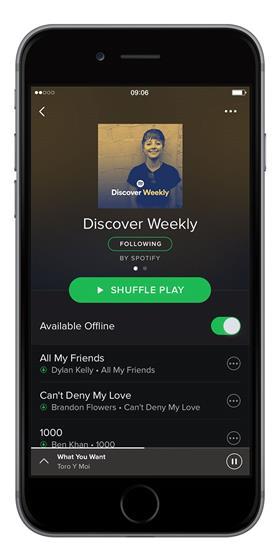 Spotify on a handset