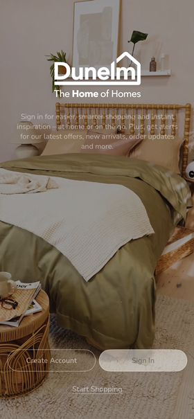 Dunelm app homescreen
