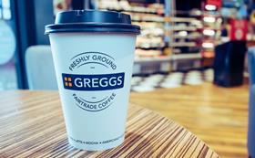 Greggs coffee cup
