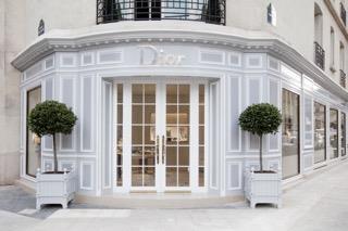 Exterior of Dior boutique store