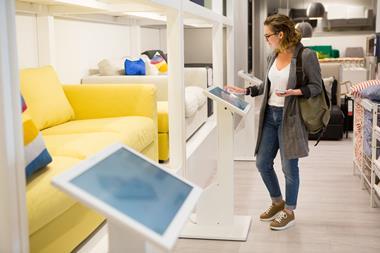 In-store tablets in furniture store