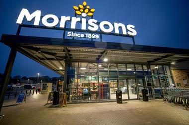 Morrisons store exterior at night