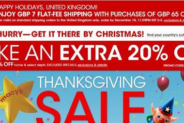 Macy's is offering UK shoppers a 20% Black Friday discount