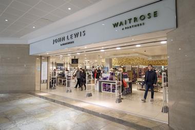 Sales at John Lewis department stores fell last week but sales at Waitrose advanced