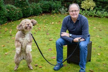 Graham Coxell with his pet labrador