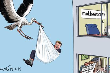 Retail Week’s cartoonist Patrick Blower’s take on Mothercare’s appointment of Newton-Jones as the retailer’s permanent chief executive.