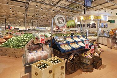 With a 50,000 sq ft footprint, the ‘World of Food’ is a large store, so to give the interior a more human scale, the decision was made to adopt a market-style approach.