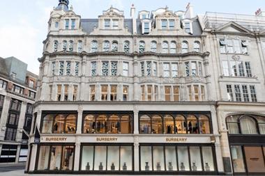 Exterior of Burberry store on Sloane Street